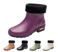 MJGkhiy Botas de lluvia de mujer altas impermeables de colores antideslizantes botines de lluvia de goma elegantes zapatos de jardín cómodos ligeros Rain Boots Wellies, Violetta, 40 EU