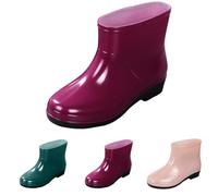 MJGkhiy Botas De Lluvia Mujer Bajas Antilluvia Botines Lluvia De Goma Coloridos Antideslizantes Zapatos Impermeables Elegantes Zapatos De Jardín Ligeros Cómodos Rain Boots Wellies, Violetta, 41 EU