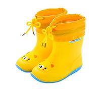 MJGkhiy Botas de lluvia para niño y niña, botas impermeables para niñas, galosa de PVC y suela antideslizante, botines de lluvia de goma antilluvia, zapatos de niña, ligeras, cómodas, Wsda7, 15 EU