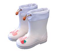MJGkhiy Botas de lluvia para niño y niña, botas impermeables para niñas, galosa de PVC y suela antideslizante, botines de lluvia de goma antilluvia, zapatos de niña, ligeras, cómodas, Wsda2, 18 EU