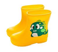 MJGkhiy Botas de lluvia para niño y niña, botas impermeables para niñas, galosa de PVC y suela antideslizante, botines de lluvia de goma antilluvia, zapatos de niña, ligeras, cómodas, Wsda12, 17 EU