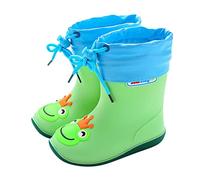 MJGkhiy Botas de lluvia para niño y niña, botas impermeables para niñas, galosa de PVC y suela antideslizante, botines de lluvia de goma antilluvia, zapatos de niña, ligeras, cómodas, Wsda8, 17 EU