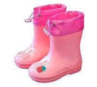 MJGkhiy Botas de lluvia para niño y niña, botas impermeables para niñas, galosa de PVC y suela antideslizante, botines de lluvia de goma antilluvia, zapatos de niña, ligeras, cómodas, Wsda1, 18 EU