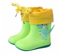 MJGkhiy Botas de lluvia para niño y niña, botas impermeables para niñas, galosa de PVC y suela antideslizante, botines de lluvia de goma antilluvia, zapatos de niña, ligeras, cómodas, Wsda14, 20 EU