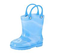 MJGkhiy Botas de lluvia para niño y niña, botas impermeables para niñas, galosa de PVC y suela antideslizante, botines de lluvia de goma antilluvia, zapatos de niña, ligeras, cómodas, Wsda5, 17 EU