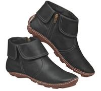 MJGkhiy Botines de mujer de invierno de piel baja botas negras Boots Ankle Chelsea Botines de Punta Impermeables Botas con Cremallera Cowboy Western Zapatos Otoño, Negro 2, 39 EU