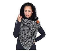 MJGkhiy Bufanda de mujer de invierno térmica bufanda chal mujer bufanda triángulo con botones elegante bufanda multifunción bufanda polar mujer gruesa y grande bufanda de invierno bufanda, Negro ,
