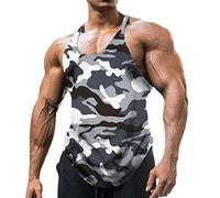 MJGkhiy Camiseta de tirantes para hombre de culturismo, ajustada, camiseta interior elástica sin mangas, camiseta muscular Gym chaleco ropa hombre gimnasio gimnasio entrenamiento Tank Top, gris, XL