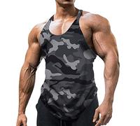 MJGkhiy Camiseta de tirantes para hombre de culturismo, ajustada, camiseta interior elástica sin mangas, camiseta muscular Gym chaleco ropa hombre gimnasio gimnasio entrenamiento Tank Top, Dark Gray,