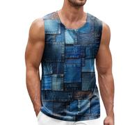 MJGkhiy Camiseta Tirantes Hombre Verano Playa Moda Rayas Camisetas Sin Mangas Hawaiano Chalecos Deporte Original Casual Chandal Estampado Tank Top T-Shirt Básica Talla Grande Vacaciones