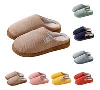 MJGkhiy Chanclas de invierno para mujer, cerradas por delante, cálidas, pantuflas de peluche de espuma viscoelástica Slippers suaves antideslizantes zapatos de casa peludos elegantes zapatillas