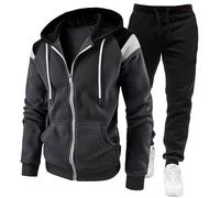 MJGkhiy Chándal completo de invierno para hombre, sudadera con cremallera y capucha, dos piezas, sudaderas y pantalones, chándal conjunto Tracksuit chándales de gimnasia completo ropa deportiva mono