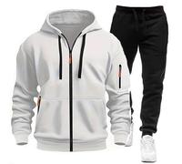 MJGkhiy Chándal completo de invierno para hombre, sudadera con cremallera y capucha + pantalones de jogging completo gimnasio ropa deportiva casual militar chaqueta con pantalón Sport Set, Color