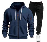 MJGkhiy Chándal completo de invierno para hombre, sudadera con cremallera y capucha + pantalones de jogging completo gimnasio ropa deportiva casual militar chaqueta con pantalón Sport Set, De la