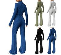 MJGkhiy Chándal de invierno completo para mujer, 2 piezas, suéter con pantalón ancho, conjuntos de lana, elegante, informal, monos de suéteres cómodos para otoño, conjunto a juego, invierno, ropa para