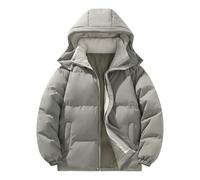 MJGkhiy Chaqueta de plumón para mujer, de invierno, acolchada, cálida, acolchada, elegante, para otoño, informal, con cremallera, cómoda, cortavientos con capucha, tallas grandes, Verde, M