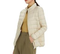 MJGkhiy Chaqueta de plumón para mujer, de invierno, cálida, informal, ligera, tallas grandes, Puffer Jacket, de manga larga, chaqueta de plumón, cómoda, corta, acolchada, Outwear, Color blanco., XXL
