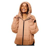 MJGkhiy Chaqueta de plumón para mujer, de invierno, curvada, corta, con cremallera, para otoño, elegante, acolchada, cómoda, cálida, cortavientos, con capucha, informal, acolchada, tallas grandes