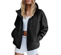 MJGkhiy Chaqueta Impermeable Mujer Resistente al Viento Chaquetas Impermeables Ligera Chaqueta de Viento Lluvia Con Capucha Deportiva Trekking Trench Antilluvia Tallas Grandes Chaqueta para Correr