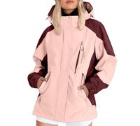 MJGkhiy Chaqueta impermeable para mujer de gran talla, ligera, con capucha, para senderismo, camping, chaqueta cortavientos, softshell, para exterior, chaqueta deportiva de viaje, Vino, XL
