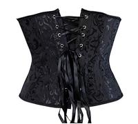 MJGkhiy Corsé de mujer negro con curvas vintage overbust top pirata gótico corsés medievales Stringivita Adelgazar Corpiño de encaje Push Up Shapewear Lencería para Halloween Fiesta