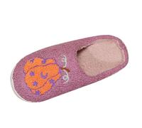 MJGkhiy Halloween - Calabaza para mujer, de invierno, cerradas por delante, cálidas, antideslizantes, espuma viscoelástica suave, peluda, elegante, zapatillas cómodas, zapatillas de invierno para