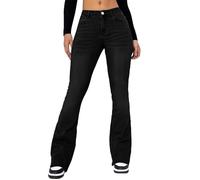 MJGkhiy Jeans Mujer Cintura Alta Skinny Pantalones de Denim Tallas Grandes Elásticos Elefante Campana Slim Jean Pantalones Anchos Cómodos Curvy Jeans Trousers, Negro , L