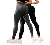 MJGkhiy Leggings de compresión 3D para mujer, antimasa, grasa, deportivos, Push Up Leggins anticelulitis, fitness, pantalones de gimnasio adelgazantes cintura alta elásticos Yoga Pants 2 Pack, gris