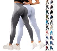 MJGkhiy Leggings de compresión 3D para mujer, antimasa, grasa, deportivos, Push Up Leggins anticelulitis, fitness, pantalones de gimnasio adelgazantes cintura alta elásticos Yoga Pants 2 Pack