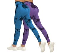 MJGkhiy Leggings de compresión 3D para mujer, antimasa, grasa, deportivos, Push Up Leggins anticelulitis, fitness, pantalones de gimnasio adelgazantes cintura alta elásticos Yoga Pants 2 Pack