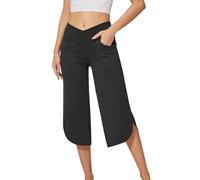 MJGkhiy Leggins Capri Deportivos Mujer Gimnasio Cortos Pantalones Fitness Oferta Capri Pantalones Chándal Yoga Pantalones de Rodilla Ropa Pilates Jogging Pinocchio Deportivo Correr, Negro , M