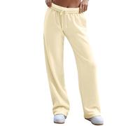 MJGkhiy Pantalones de chándal para mujer anchos, largos, pantalones con bolsillos, informales, cómodos, de algodón, pantalones deportivos de entrenamiento, pantalones deportivos y cintura elásticos