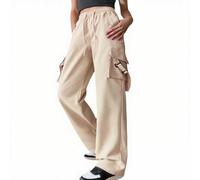 MJGkhiy Pantalones de chándal para mujer ligeros y largos, pantalones deportivos de cintura elásticos, cómodos, pierna ancha, pantalones de senderismo, pantalones con cordón, entrenamiento, gimnasio