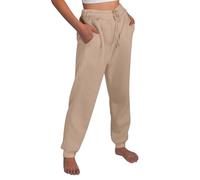 MJGkhiy Pantalones deportivos para mujer anchos, de algodón, para correr, cintura elásticos, informales, ligeros, largos, pantalones deportivos con cordón, gimnasio, yoga, jogging, entrenamiento