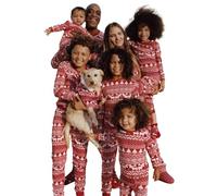 MJGkhiy Pijama de Navidad Familia Rojo Pijamas Navideños para Toda La Familia Fin de Año Navideño Manga Larga Pantalones Largos Combinados Dos Piezas Pijamas Combinados Pareja Christmas Pyjamas, rojo