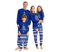 MJGkhiy Pijama Navidad Familia a juego Papá Christmas Pyjamas Matchati Navidad Manga Larga Pantalones Largos Año Nuevo Dos Piezas Pijamas a juego Pareja Pijamas Navideños Toda La Family, turquesa, 6-7