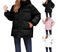 MJGkhiy Plumífero Mujer Invernal Corto Ligero Plumíferos Acolchado Elegante Chaqueta Cortavientos Con Capucha Tallas Grandes Chaquetón Acolchado Otoñal Cálido Puffer Jacket Cómodo Abrigo Con