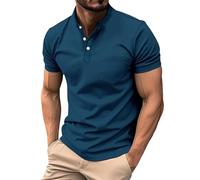 MJGkhiy Polo de hombre de manga corta Slim Fit Camisetas Cuello en V Deportiva Polo Business Camiseta Ligero Golf Polo Elegante Camiseta Ropa de Trabajo T Shirt Firmate Polo, turquesa, S