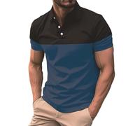 MJGkhiy Polo Hombre Manga Corta Slim Fit Camiseta Camisa Cuello en V Tenis Polo Elegante Camiseta Cómodos Deportivos Polo Elástico Poloshirt Ropa de Trabajo T Shirt Blanca Económica, turquesa, M