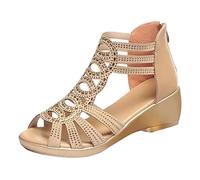MJGkhiy Sandalias de mujer ortopédicas de verano senderismo sandalias de mujer de verano con cuña baja elegantes zapatos mujer cuña alta sandalias mujer negro bajo sandalias mujer cerradas detrás