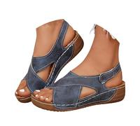 MJGkhiy Sandalias ortopédicas para mujer de verano con cuña cómodas elegantes ortopédicas sandalia con ajustable tobillo ligero suave abiertas zapatos de verano antideslizantes sandals senderismo para