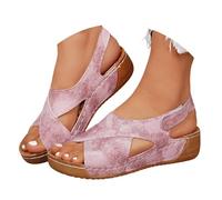 MJGkhiy Sandalias ortopédicas para mujer de verano con cuña cómodas elegantes ortopédicas sandalia con ajustable tobillo ligero suave abiertas zapatos de verano antideslizantes sandals senderismo para