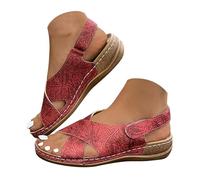 MJGkhiy Sandalias ortopédicas para mujer de verano con cuña cómodas elegantes ortopédicas sandalia con ajustable tobillo ligero suave abiertas zapatos de verano antideslizantes sandals senderismo para