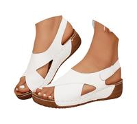 MJGkhiy Sandalias ortopédicas para mujer de verano con cuña cómodas elegantes ortopédicas sandalia con ajustable tobillo ligero suave abiertas zapatos de verano antideslizantes sandals senderismo para