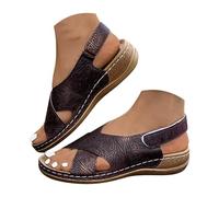MJGkhiy Sandalias ortopédicas para mujer de verano con cuña cómodas elegantes ortopédicas sandalia con ajustable tobillo ligero suave abiertas zapatos de verano antideslizantes sandals senderismo para