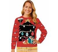 MJGkhiy Suéter navideño Familia Sudaderas Navidad Rojo Coordinadas Par Camisetas Papá Jersey Jersey Jersey Reno Christmas Jumper Suéteres Navideños Juego Sudadera Navidad Divertida Sweatshirt, rojo