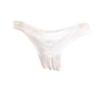 MJGkhiy Tanga de mujer sexy caliente con agujero Push Up Lencería Underwear T Back Cintura baja Tanga Slip Mujer Algodón Brasileño Bragas Mujer Sexy Lencería Hard, Color blanco., Talla única