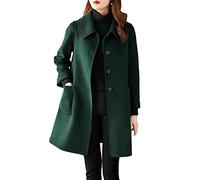 MJGkhiy Trench Mujer Largo Curvy Chaqueta a Viento Otoño Invierno Chaquetas Manga Larga Cárdigan Lana Chaquetas Color Sólido Chaquetas Con Botones Chaquetas Ropa Mujer Firmado, Ag, 3XL