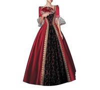 MJGkhiy Vestido medieval mujer noble Curvy Vestido Carnaval Steampunk Vestido renacentista Halloween Disfraz Princesa Gótico Vestidos Cosplay Viking Noche Vestido Victoriano Largo Ceremonia