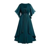 MJGkhiy Vestido medieval para mujer, estilo popolano, con curvas, para cosplay, vikingo, steampunk, vestido victoriano, largo, gótico, carnaval, Halloween, vestido renacentista, noche, disfraz de